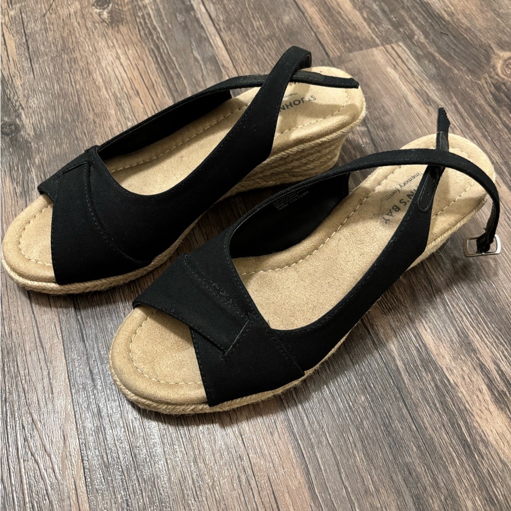 St. John’s Bay Black Espadrille Wedges